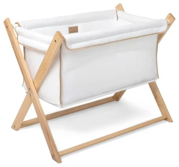 Clair de Lune Organic Natural Folding Crib - White