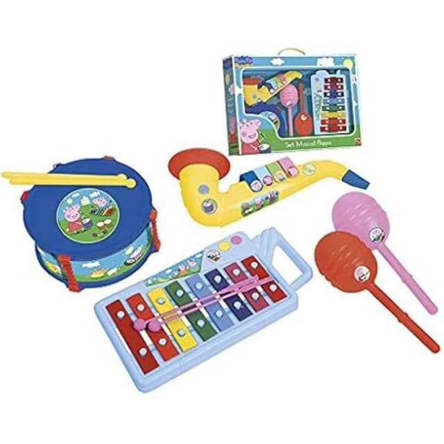 Peppa Pig 8 Notes Xilophone With Sticks. Drum With Sticks. Saxophone. Maracas 2324