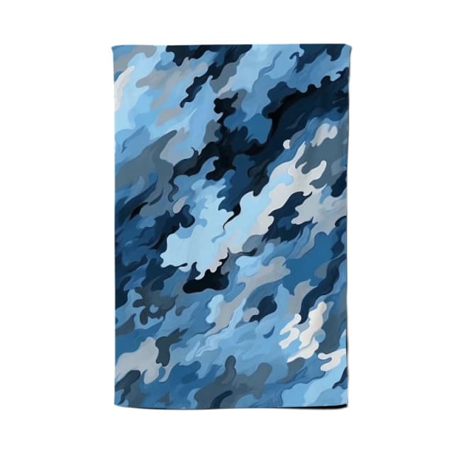 Warren Reed - Designer Blue & Grey Canvas Brushstrokes Tea Towel Blue Unisex