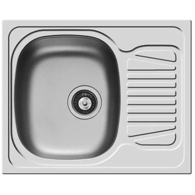 Balterley Reversible 1 Bowl Stainless Steel Kitchen Sink, 620 x 500mm in Metallic Silver Metallic Silver Unisex