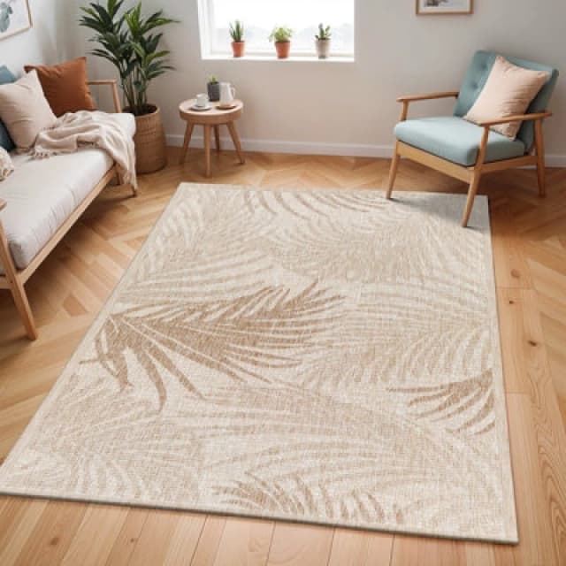 Livabliss In- & Outdoor Coastal Jute-Look Brown Vanessa Area Rug 200 X 275cm - Easy To Clean, Perfect For Balcony, Kitchen Or Dining Room