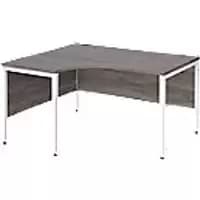 Dams International Left Hand Ergonomic Desk MB14ELWHGO 1,400 x 1,200 x 725 mm