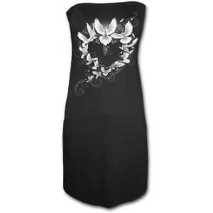 Doves Heart Womens Medium Ribbon Back Dress - Black