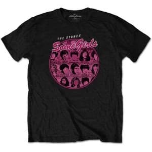 The Rolling Stones - Some Girls Circle Version 1 Unisex Large T-Shirt - Black