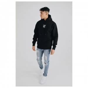 Fresh Ego Kid Mens Logo Over the Top Hoodie - Black/White