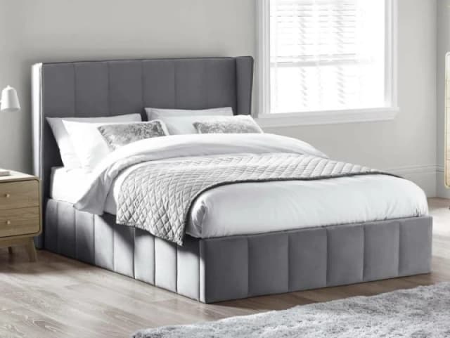 Julian Bowen Katie Grey Fabric Ottoman Bed Frame - 5ft King Size