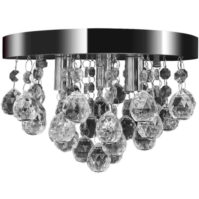 vidaXL Pendant Ceiling Lamp Crystal Design Chrome Chandelier Lighting Fixture
