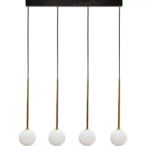 Zumaline Ali Bar Pendant Ceiling Light, Black, Gold, 5x G9
