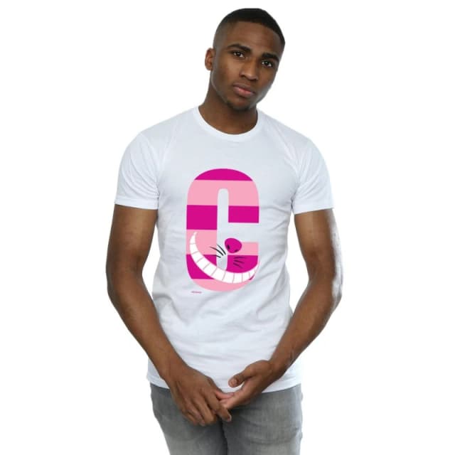 Disney Men Alphabet A Is For Alice T-Shirt in White Size: Small White S Male 5057736838877