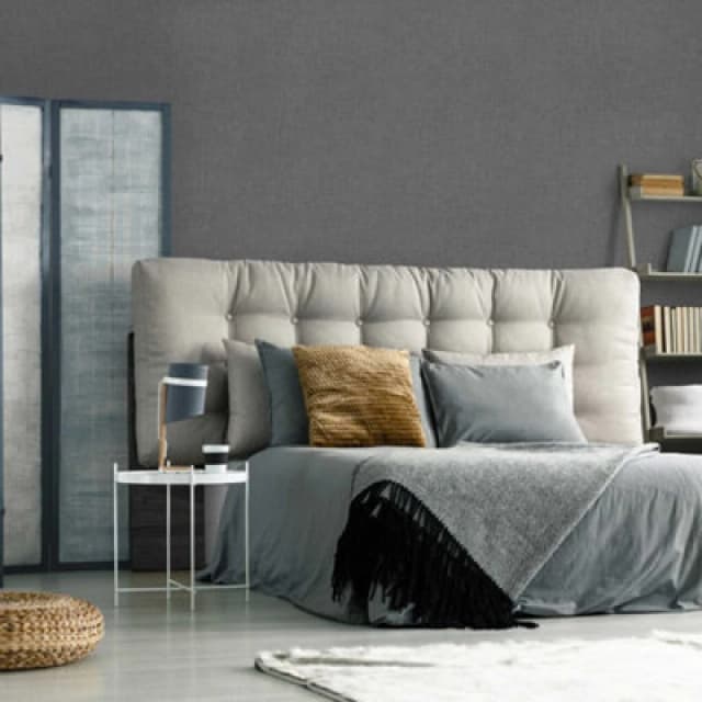 Graham & Brown Superfresco Colours Linen Glitter Plain - Charcoal, Grey 115084