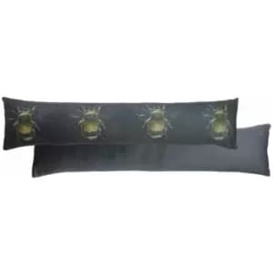 Gold Bee Faux Velvet Draught Excluder Case, Dark Grey - Evans Lichfield