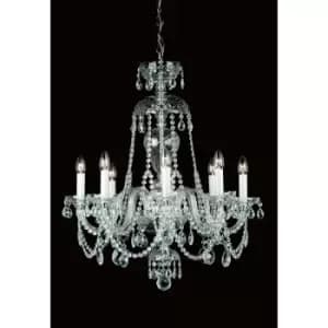 Impex Dolni Crystal Nickel 8 Arm Chandelier