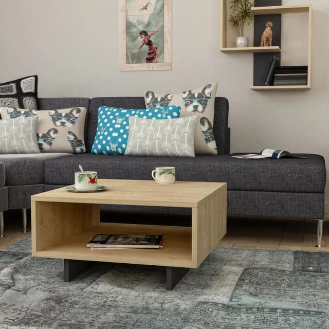 DECORTIE Decortie - Hola Modern Coffee Table Multipurpose - Oak / Anthracite Grey - Oak M.SH.11040.7