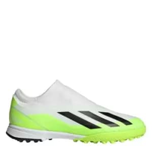 adidas X .3 Laceless Childrens Astro Turf Trainers - White