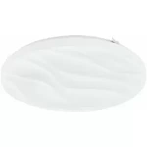 Loops - Flush Ceiling Light Colour White Shade White Plastic Bulb LED 17.3W Included