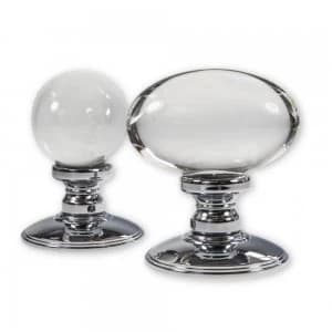 LocksOnline Plain Glass Oval Mortice Door Knob Set