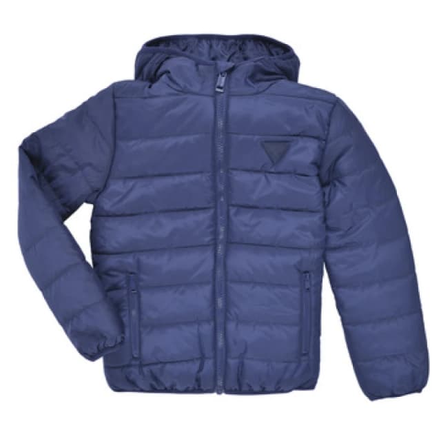 Guess HOODED LS PADDED PUFFER W ZIP boys's Children's Jacket in Blue