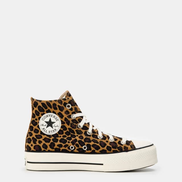 Converse Womens AS Lft Leo Canvas High-Top Trainers Leopard female 6 (39)
