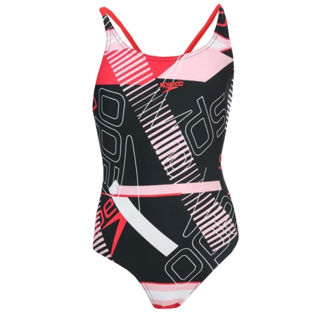 Speedo Tie Back Swimsuit - Black 5 - 6 Years