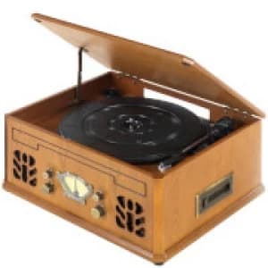 Itek Retro Antique Vintage Music System (Cassette, CD, Radio & Turntable) - Wood