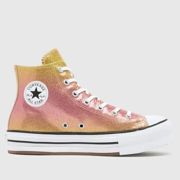 Converse pink multi all star eva lift hi Girls Youth trainers Pink Multi UK 3 (EU 35½)