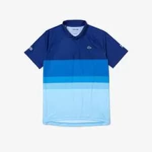 Mens Lacoste SPORT Jersey Golf Polo Size 7 - XXL White / Navy Blue
