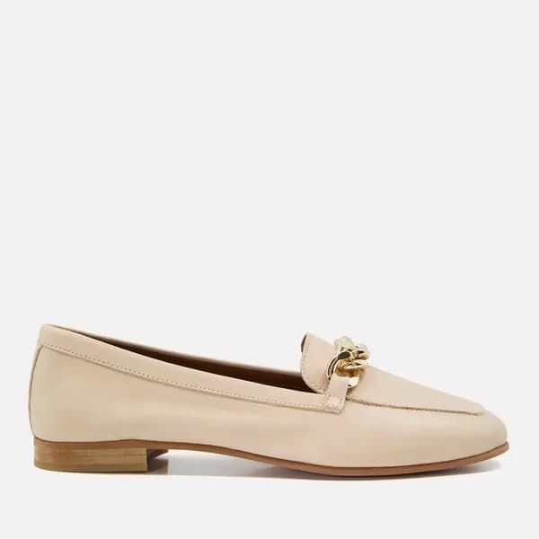Dune Womens Goldsmith Leather Loafers - UK 7 Cream Flats female 0076510780004736 7