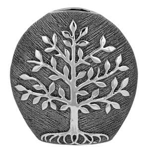 Tree of Life Round Vase Gunmetal