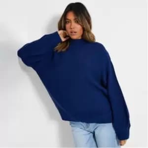 I Saw It First High Neck Balloon Sleeve - Blue