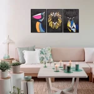 Forest World 3 Multicolor Decorative Wooden Wall Accessory