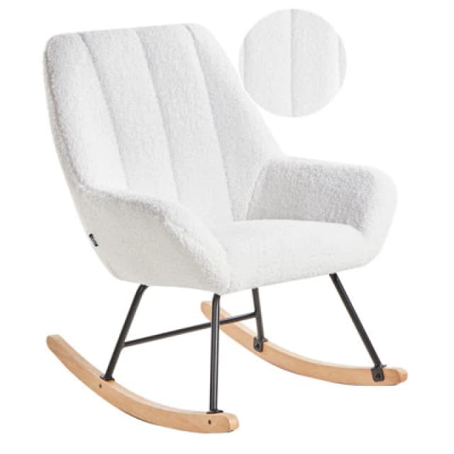 Beliani Rocking Chair Kinno Boucle Off-White