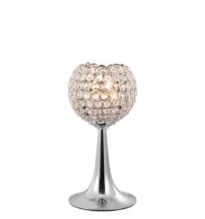 Ava Table Lamp 2 Light Polished Chrome, Crystal