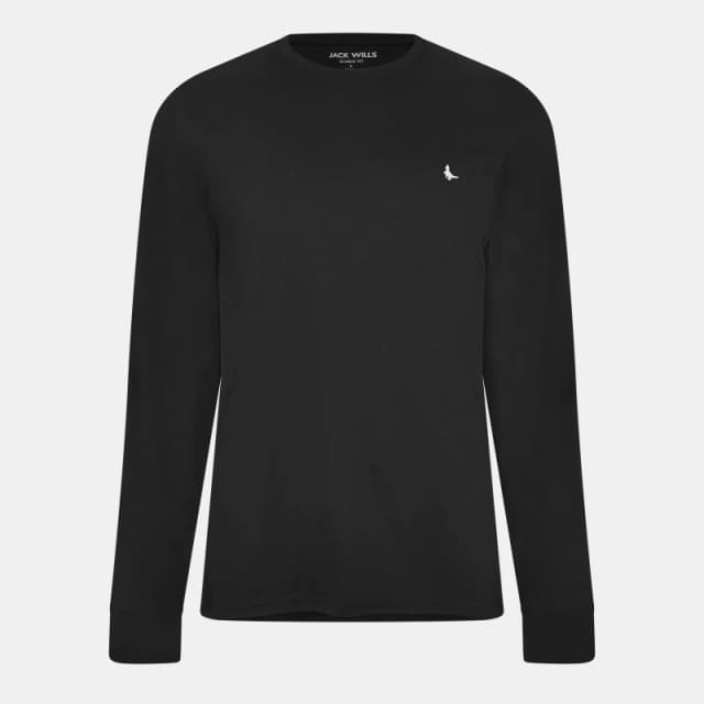 Jack Wills Sandleford Long Sleeve T-Shirt Mens Black male XS
