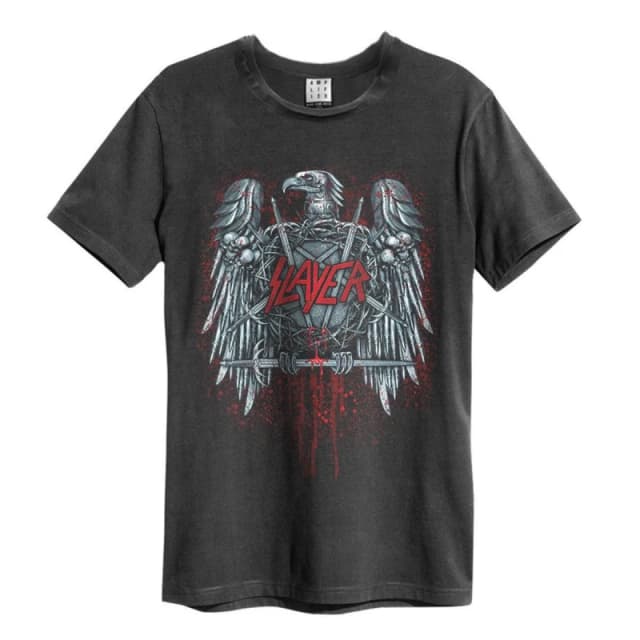 Amplified Amplified Men Metal Eagle Slayer T-Shirt in Charcoal Size: Small Charcoal S Male 5063470005475