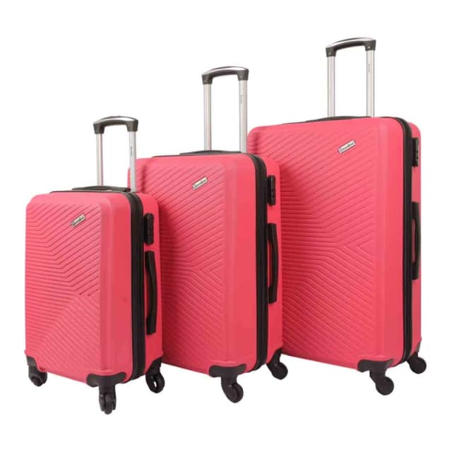 Groundlevel Infinity Hard Shell 3 Piece Luggage Set - Pink