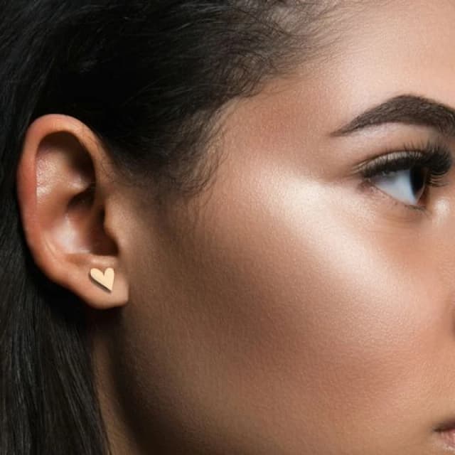 Aye Do Gifts Tilted Heart Gold Stud Earrings