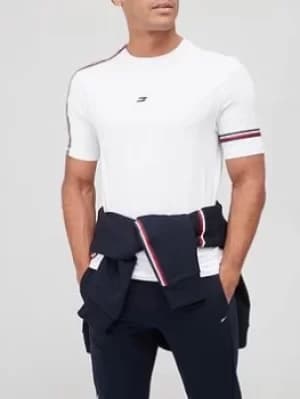 Tommy Sport Tommy Hilfiger Sport Tape Seasonal Tee, White, Size L, Men