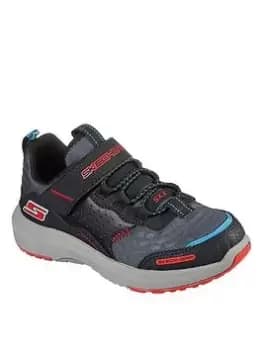 Skechers Dynamic Tread Trainers - Black/Red, Size 1.5 Older
