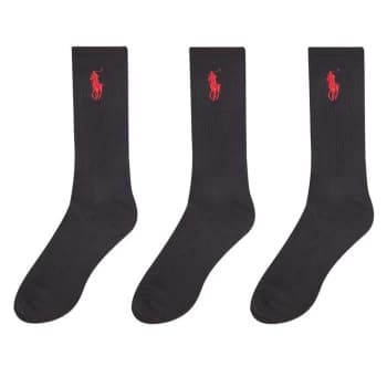 Polo Ralph Lauren Polo Ralph Lauren 3 Pack Big Polo Pony Crew Sock - Polo Black