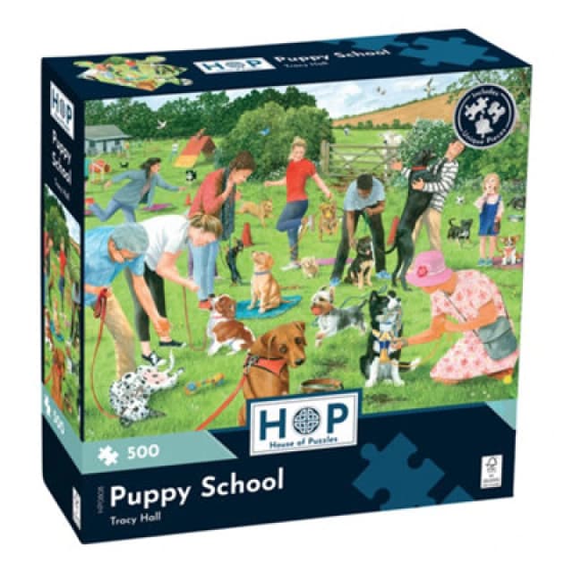 The House of Puzzles Puppy School 500 Piece Jigsaw Puzzle