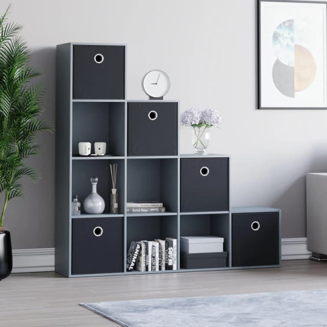 Lassic 10 Cube Storage Unit (G) + Set of 5 Storage Cubes Black unisex 10 Unit