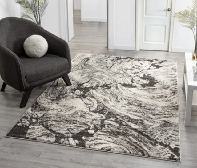 Eleanor Modern Embossed Contemporary Living Room Area Rug - Abstract Design,grey,80 X 150 Cm