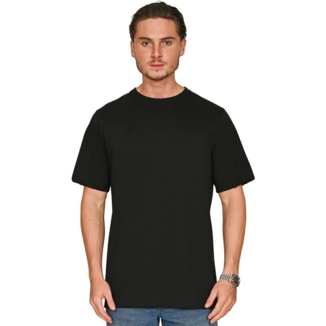 Casual Classics Mens Core 180 Combed Ringspun Cotton Tall T-Shirt in Black Size: Small Black Male S