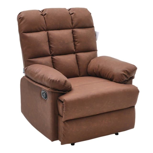 Kabinet UK Faux Leather Upholstered Recliner Armchair Brown unisex One size