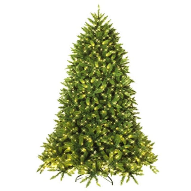 Costway 6ft Pre-Lit Artificial Christmas Tree Xmas Tree 8 Lighting Modes 650 LED Lights