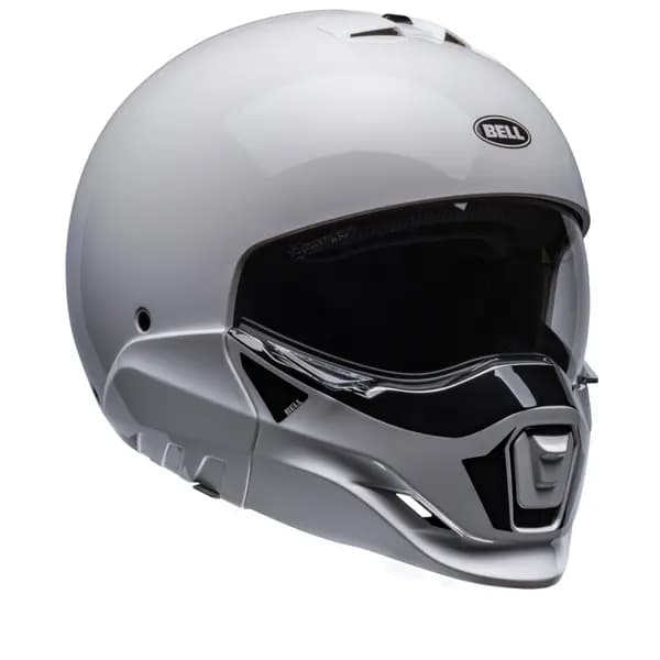 Bell Broozer Duplet Solid Gloss White Modular Helmet Size L