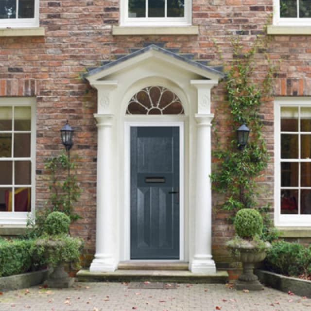 Lacerta Composite Door Eaton Solid 7016 Grey 920mm X 2090mm Open In Left Hand No Glass 10 Year Guarantee - Free Delivery & Smart Lock