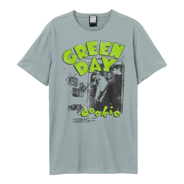 Amplified Amplified Men Dookie Sketch Green Day T-Shirt in Pale Blue Size: X-Small Pale Blue XS Male 5063574713917