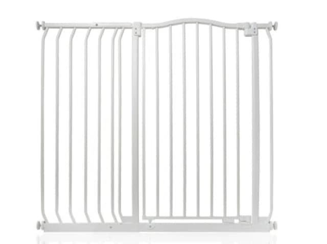 Safetots Extra Tall Curved Top Safety Gate, 107Cm - 116Cm, Matt White, Extra Tall 100Cm In Height, Pressure Fit Stair Gate