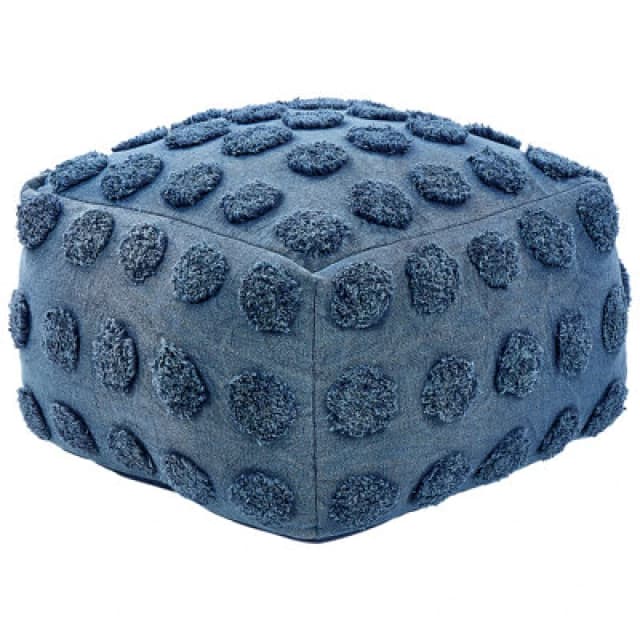 Beliani Retro Pouffe Vishvi Cotton Blue